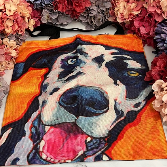 Eco-Friendly Goofy Black and White Dalmatian Dog Folding Tote Bag - Picture 7 of 15